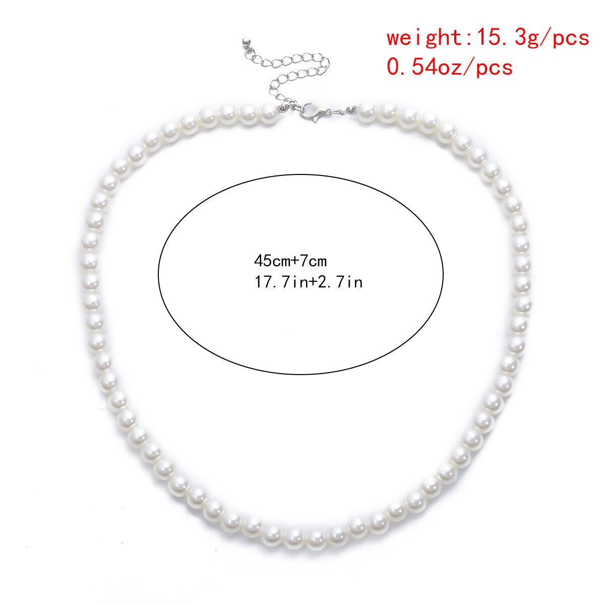 Simple Imitation-Pearl Beaded  - Men Accessories Neck Chain ulasan dan harga